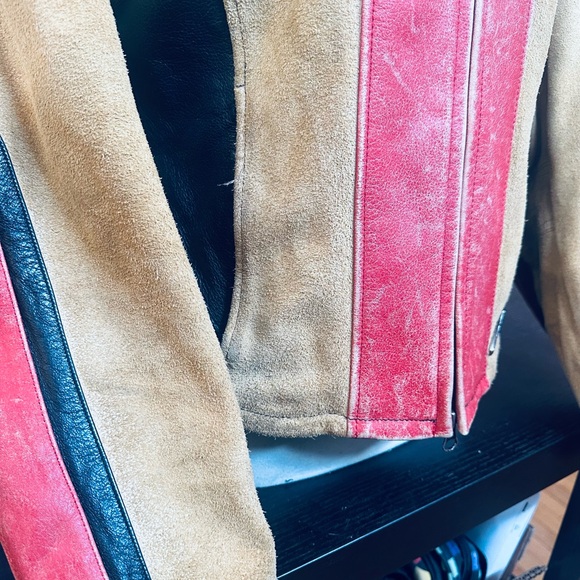 Harley Davidson Vintage RARE Suede and Leather Tri-color Riding Jacket - Picture 7 of 11